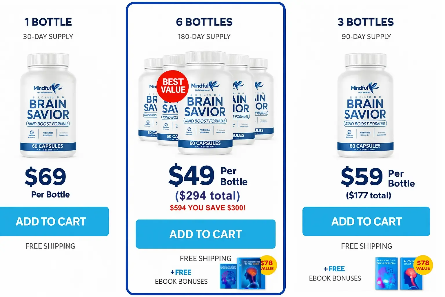 Brain Savior pricing options